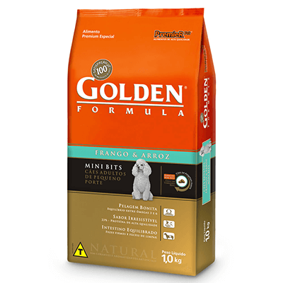 caes racao racao golden formula mini bits para caes adultos de pequeno porte sabor frango e arroz