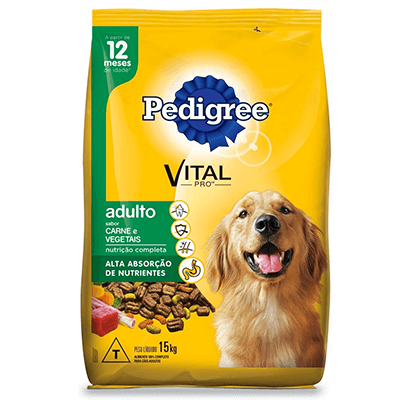 caes racao racao pedigree vital pro adulto carne e vegetais