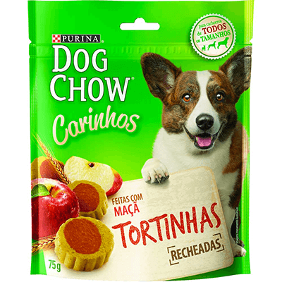 Petisco Dog Chow Carinhos Tortinhas para Ces Adultos e Filhotes Sabor Ma - 75g